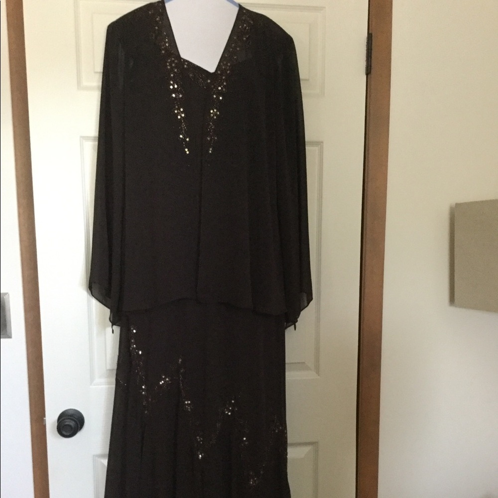 Mother of the Bride Groom Brown Evening Gown Dress
